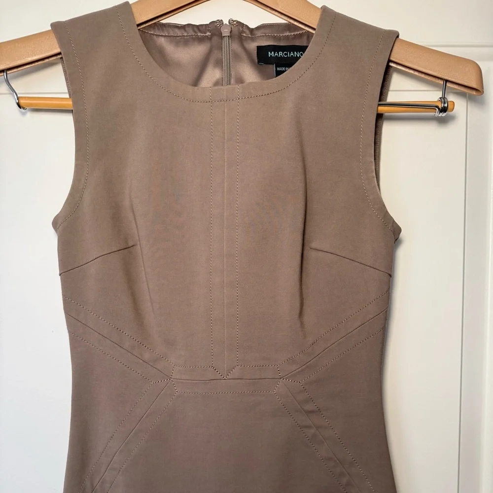 MARCIANO Sleeveless Taupe Midi Dress - Picture 3 of 7